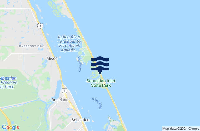 Mapa da tábua de marés em Orchid Island, United States