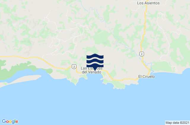 Mapa da tábua de marés em Oria Arriba, Panama