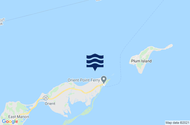 Mapa da tábua de marés em Orient Point 1 mile WNW of, United States
