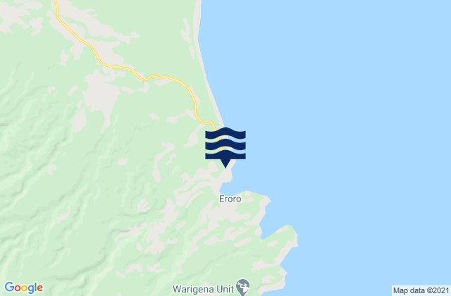 Mapa da tábua de marés em Oro Bay, Papua New Guinea
