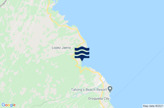 Mapa da tábua de marés em Oroquieta City, Philippines