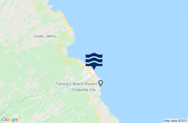 Mapa da tábua de marés em Oroquieta, Philippines