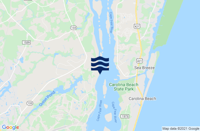 Mapa da tábua de marés em Orton Point, United States