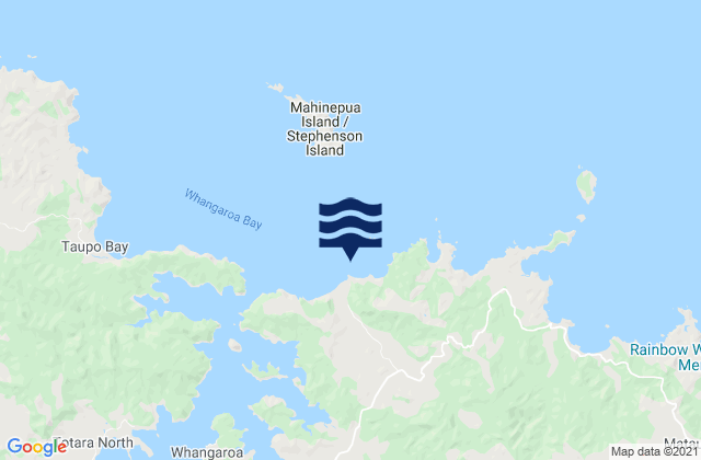 Mapa da tábua de marés em Orua Beach, New Zealand
