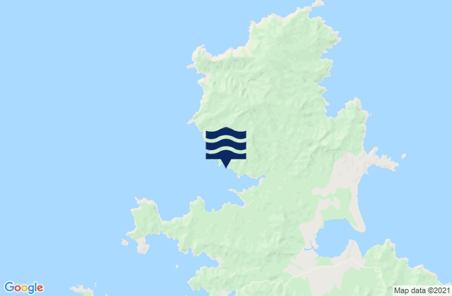 Mapa da tábua de marés em Oruawharo Bay, New Zealand