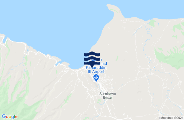 Mapa da tábua de marés em Osapsio, Indonesia