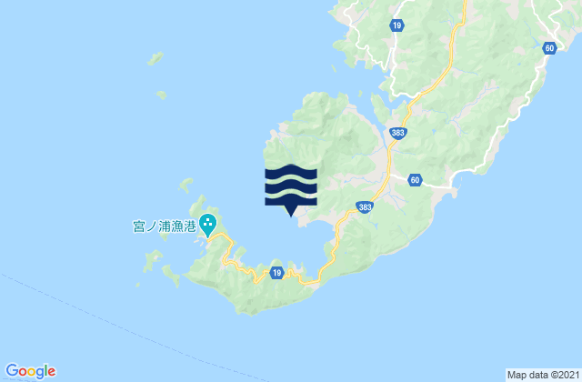 Mapa da tábua de marés em Oshijikicho, Japan