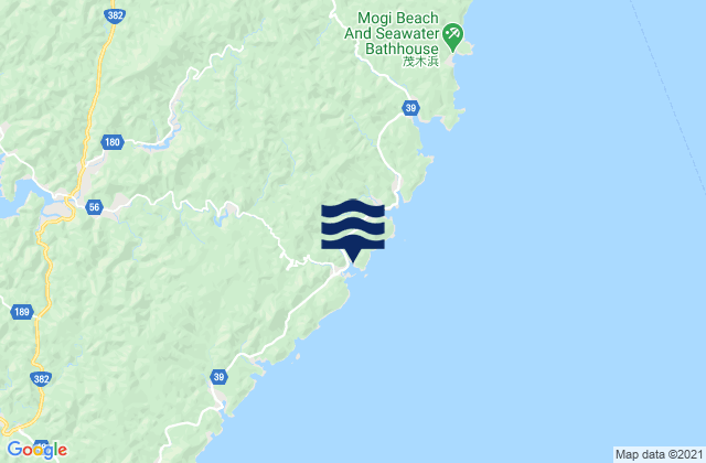 Mapa da tábua de marés em Oshika, Japan