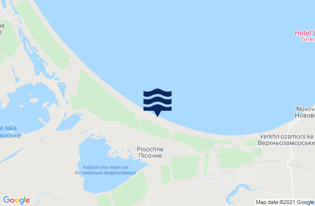 Mapa da tábua de marés em Ostanino, Ukraine
