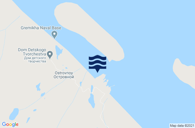 Mapa da tábua de marés em Ostrovnoy, Russia