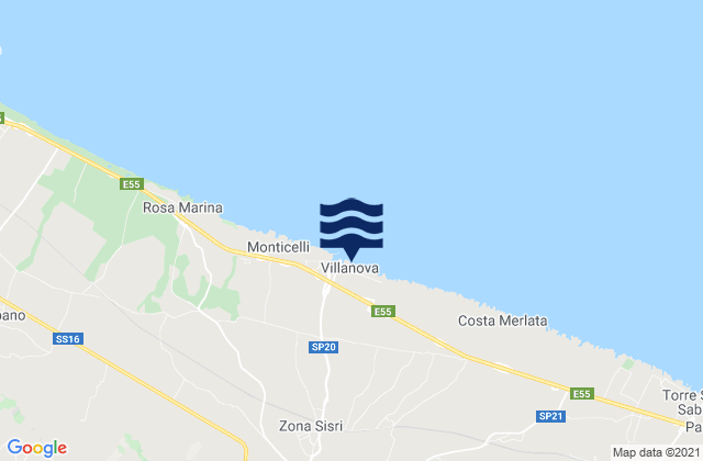 Mapa da tábua de marés em Ostuni, Italy