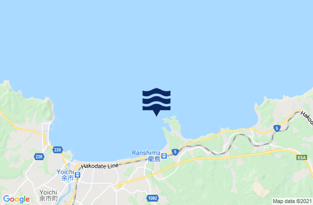 Mapa da tábua de marés em Osyoro, Japan