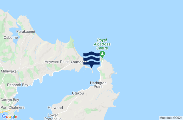 Mapa da tábua de marés em Otago Harbour Entrance - Spit Wharf, New Zealand