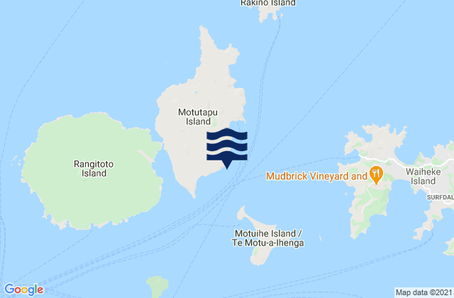 Mapa da tábua de marés em Otahuhu Point, New Zealand