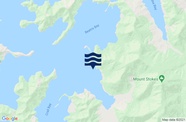 Mapa da tábua de marés em Otatara Bay, New Zealand