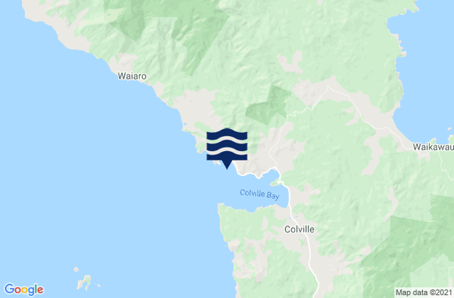 Mapa da tábua de marés em Otautu Bay, New Zealand