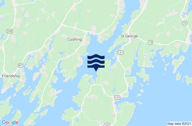 Mapa da tábua de marés em Otis Cove, United States