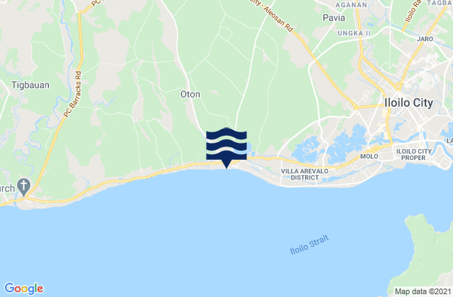 Mapa da tábua de marés em Oton, Philippines