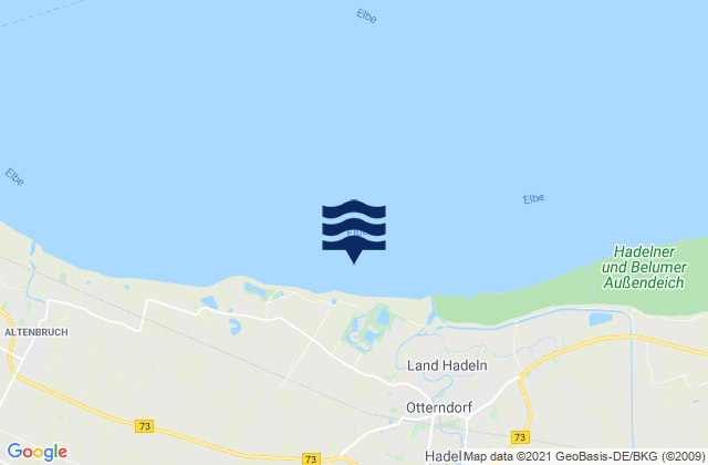 Mapa da tábua de marés em Otterndorf , Denmark
