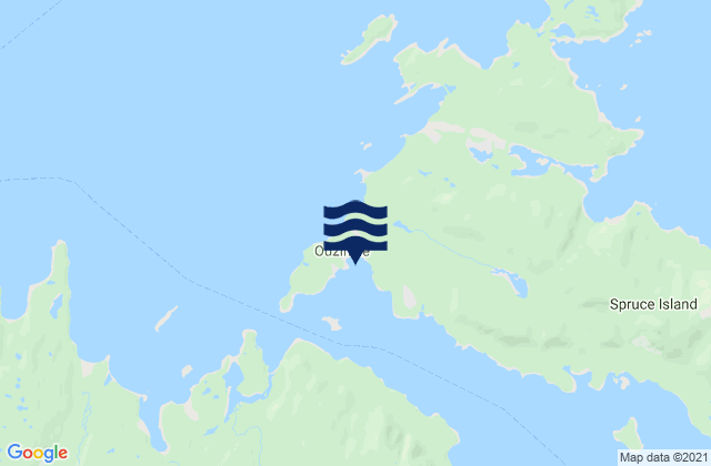 Mapa da tábua de marés em Ouzinkie (Spruce Island), United States