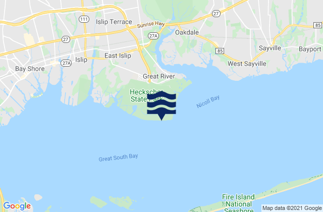 Mapa da tábua de marés em Overlook Beach, United States