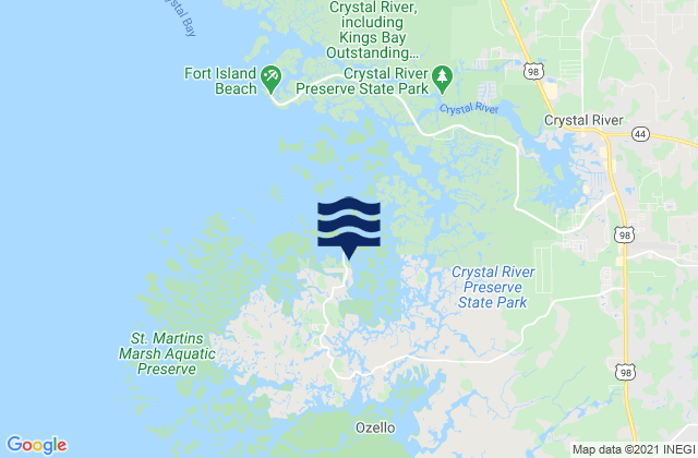 Mapa da tábua de marés em Ozello North (Crystal Bay), United States