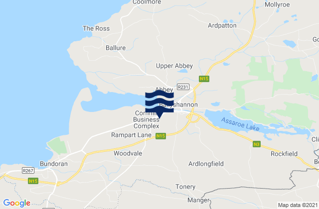 Mapa da tábua de marés em O’Reilly’s Island, Ireland