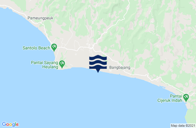 Mapa da tábua de marés em Paas Girang, Indonesia