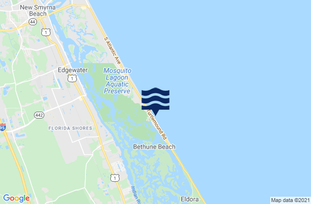 Mapa da tábua de marés em Packwood Place Mosquito Lagoon, United States