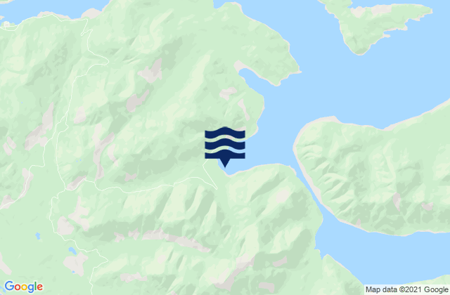 Mapa da tábua de marés em Pacofi Bay, Canada