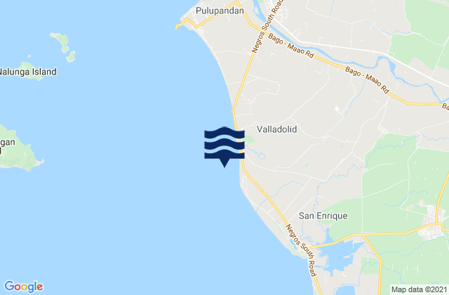 Mapa da tábua de marés em Pacol, Philippines