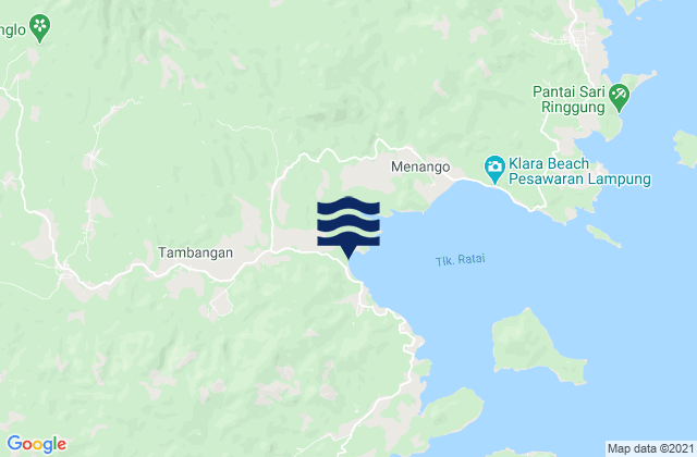 Mapa da tábua de marés em Padangcermin, Indonesia