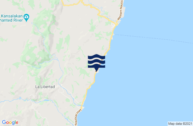 Mapa da tábua de marés em Padre Zamora, Philippines