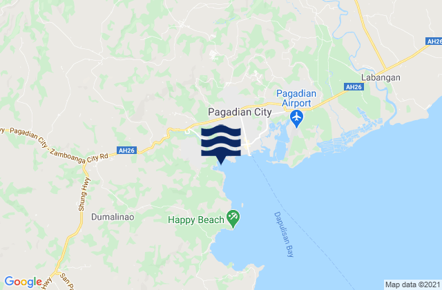 Mapa da tábua de marés em Pagadian City, Philippines