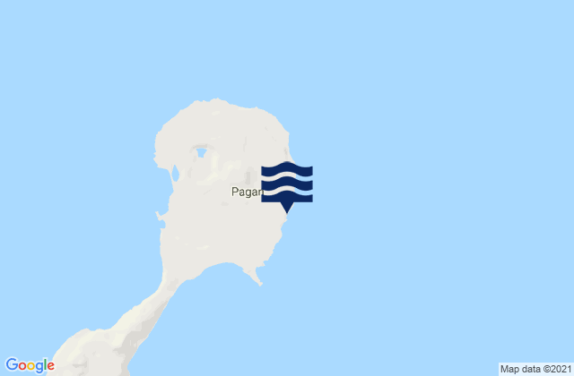 Mapa da tábua de marés em Pagan Island Islands, Northern Mariana Islands