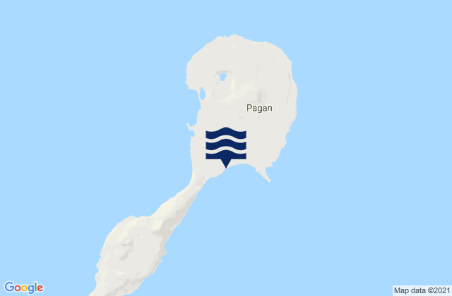 Mapa da tábua de marés em Pagan Island, Northern Mariana Islands