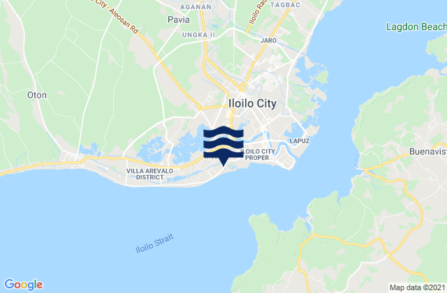 Mapa da tábua de marés em Pakiad, Philippines
