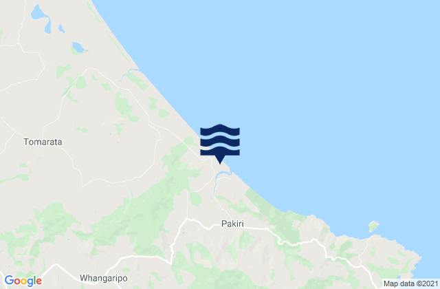 Mapa da tábua de marés em Pakiri Beach Auckland, New Zealand