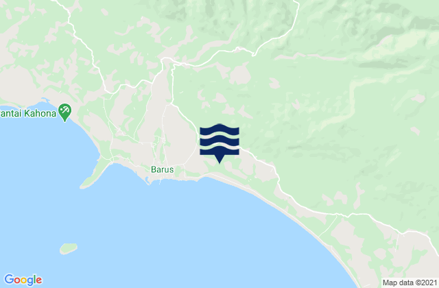 Mapa da tábua de marés em Pakkat, Indonesia