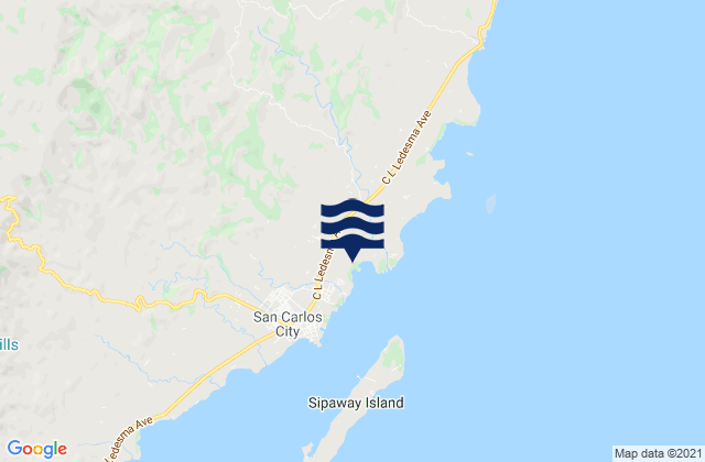 Mapa da tábua de marés em Palampas, Philippines