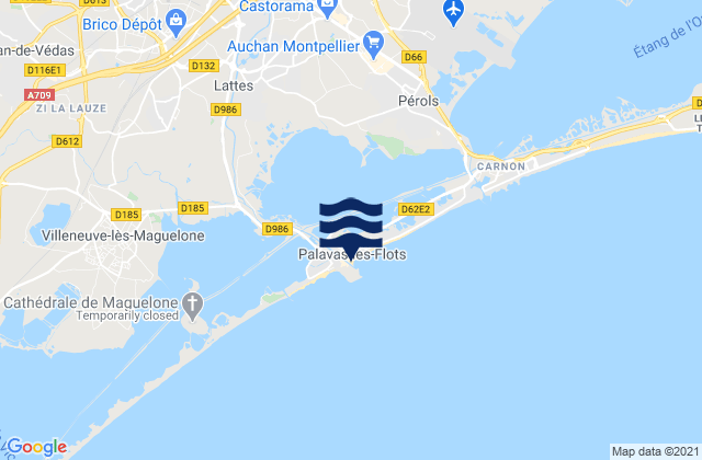 Mapa da tábua de marés em Palavas - La Mairie, France