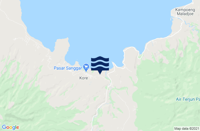 Mapa da tábua de marés em Pali, Indonesia