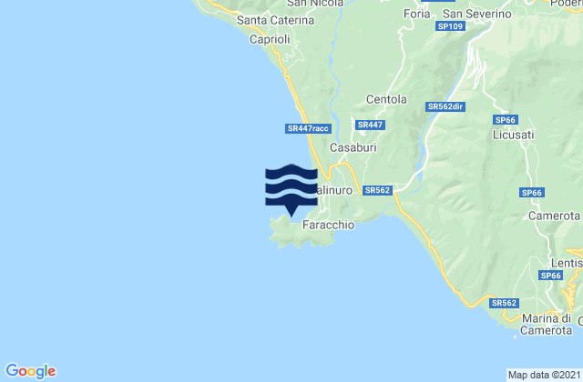 Mapa da tábua de marés em Palinuro Porto, Italy