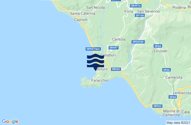 Mapa da tábua de marés em Palinuro, Italy