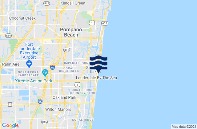 Mapa da tábua de marés em Palm Aire, United States