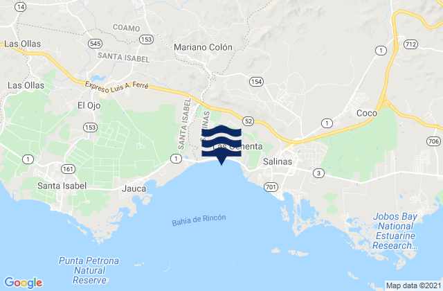 Mapa da tábua de marés em Palmarejo Barrio, Puerto Rico