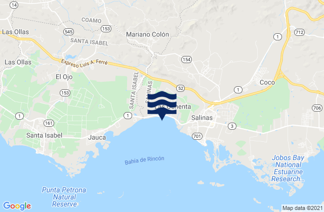 Mapa da tábua de marés em Palmarejo, Puerto Rico
