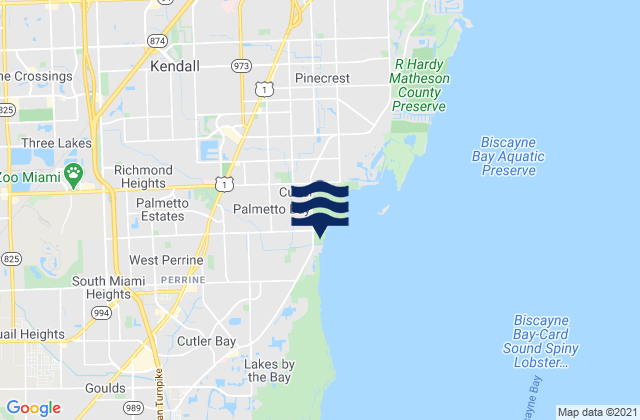Mapa da tábua de marés em Palmetto Estates, United States