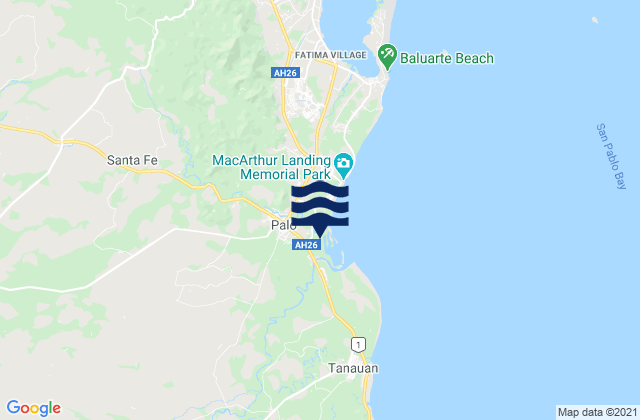 Mapa da tábua de marés em Palo, Philippines
