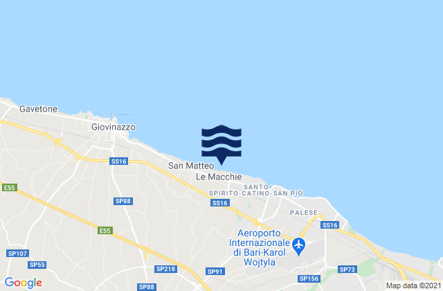 Mapa da tábua de marés em Palo del Colle, Italy